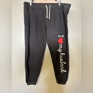 I Love My Husband Gray Joggers